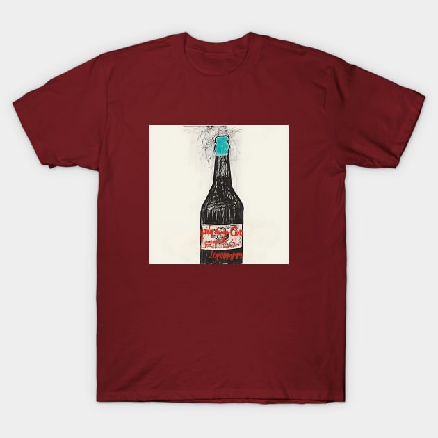 Wine bottle drawing T-Shirt by KOTYA